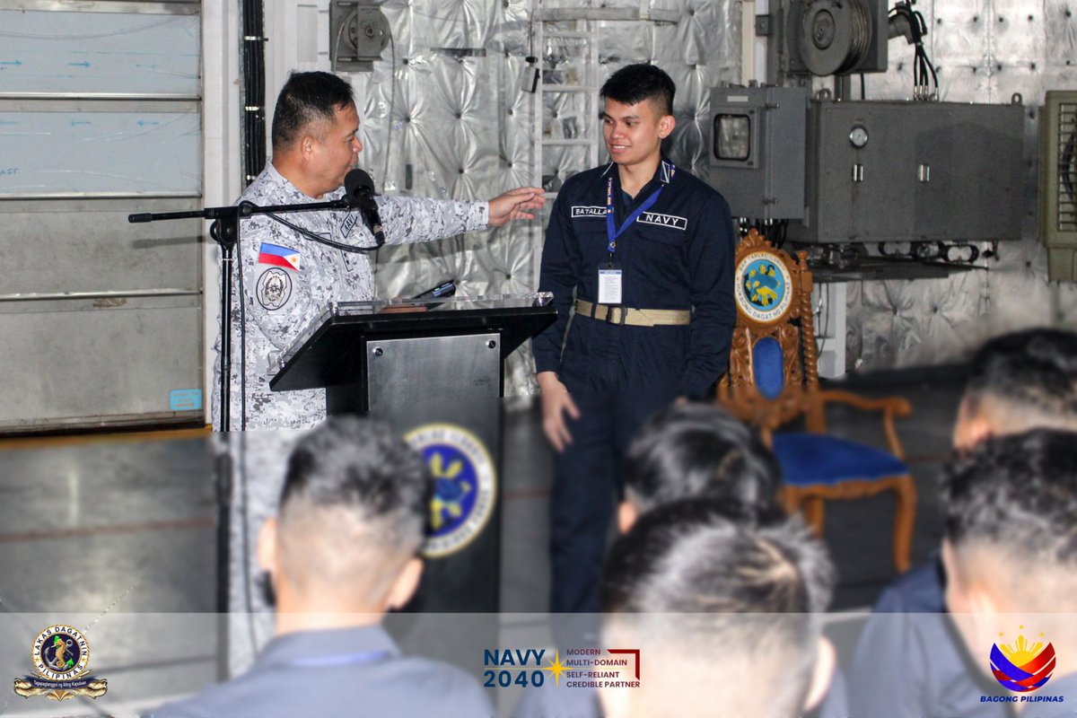 PhilFleet's tweet photo. Shaping Tomorrow’s Naval Leaders

#PhilFleetVanguardofOurSeas
#ProtectingtheSeasSecuringOurFuture
#ModernMultiDomainSelfReliantCrediblePartner
#OneAFPOnePhilippines
#StrongAFPStrongPhilippines
#AFPyoucanTRUST
#SundaloSalamatSaSerbisyo https://t.co/zb0aYKhj1Q