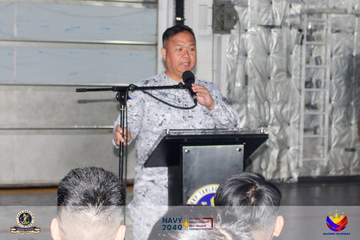 PhilFleet's tweet photo. Shaping Tomorrow’s Naval Leaders

#PhilFleetVanguardofOurSeas
#ProtectingtheSeasSecuringOurFuture
#ModernMultiDomainSelfReliantCrediblePartner
#OneAFPOnePhilippines
#StrongAFPStrongPhilippines
#AFPyoucanTRUST
#SundaloSalamatSaSerbisyo https://t.co/zb0aYKhj1Q