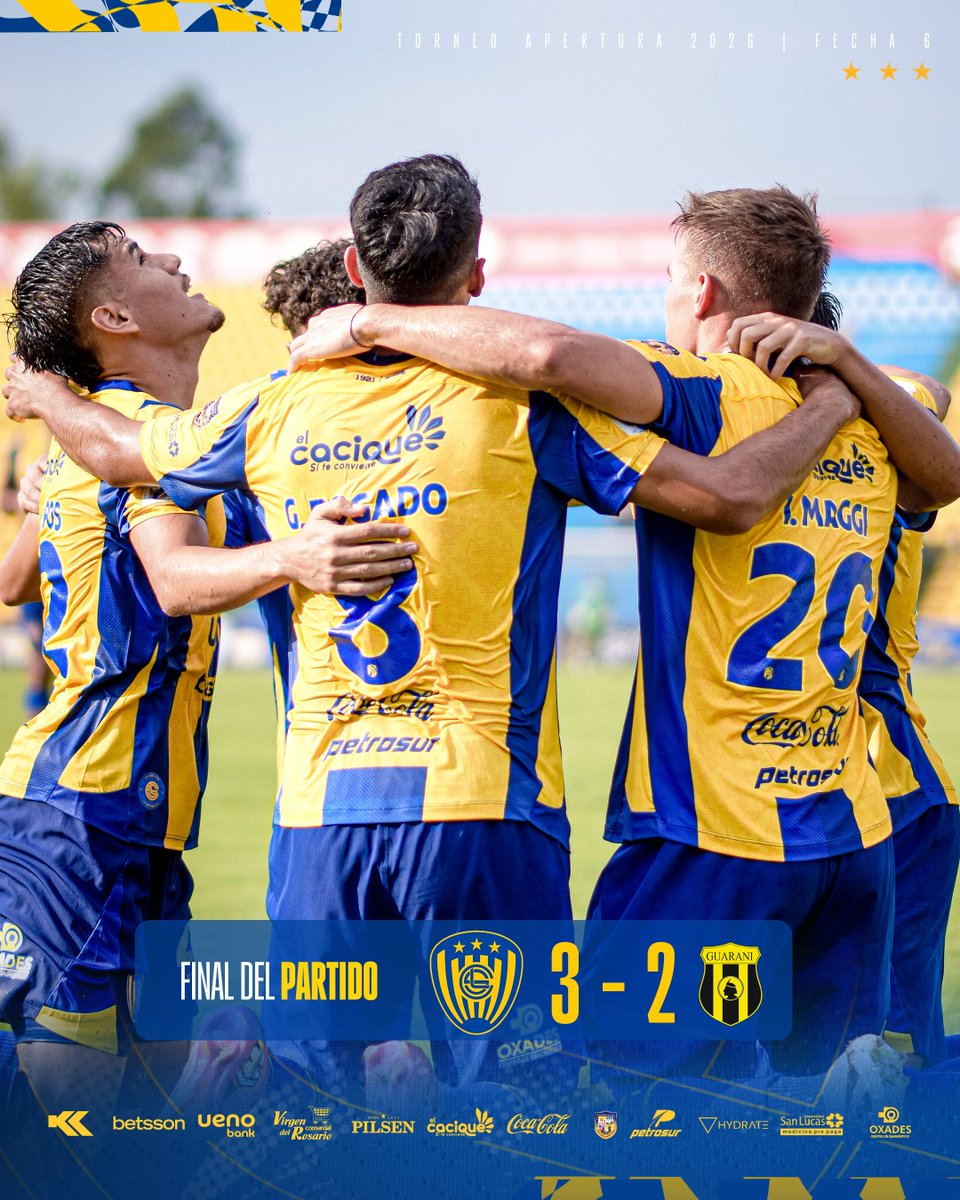 #CopadePrimeraPy

☑️ Torneo Apertura | 2026
📅 Fecha 6

Final del Partido

¡¡¡GANÓ LUQUEÑO!!!🐷🏹

#LUQUEÑO 3⃣ - 2⃣ Guaraní
⚽️Iván Maggi
⚽️⚽️Sebastián Quintana

#SIEMPRELUQUEÑO🇺🇦