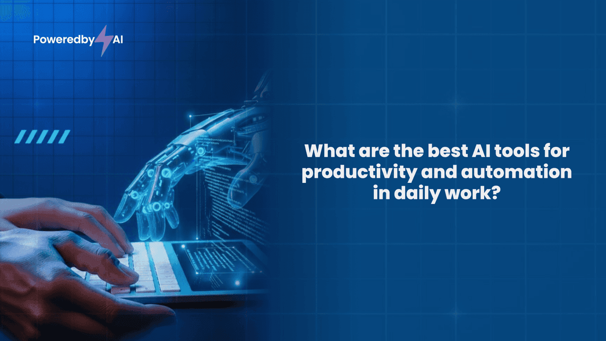 What are the best AI tools for productivity and automation in daily work?

Summary: Discover the best AI tools for productivity and automation. Learn how PoweredbyAI helps you find, compare, and use AI tools to streamline daily workflows.

Link: poweredbyai.app/blog/best-ai-t…