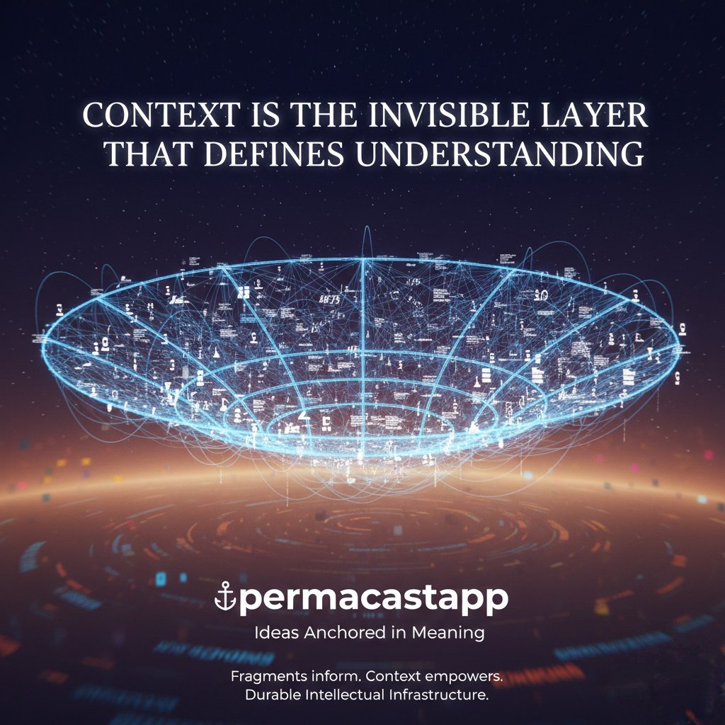 Context is the invisible layer that defines understanding.
permacastapp ensures that your ideas are never just floating fragments  they arrive anchored in meaning.

Most content online is divorced from context. A statistic, a quote, or a thread is shared, but without the