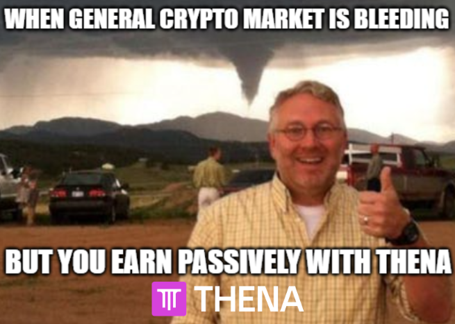 The crypto volatility requires different strategies to suit the ups or downs.

Simple HODL does not cut it anymore and you will just see portfolio value fade away.

The solution? Earn with <a href="/ThenaFi/">THENA</a> regardless of the market sentiment.

👉Lock $THE and earn voting rewards
👉Deposit