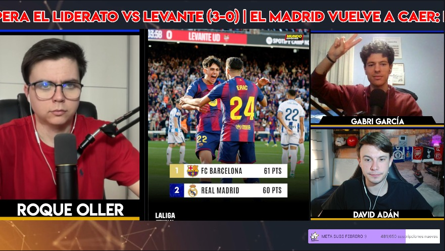 ⚔️ ¡EMPEZAMOOOOS!

🔴🔵 El BARÇA golea al LEVANTE y recupera el liderato (3-0)
⚪️😱 Nuevo batacazo del REAL MADRID frente a OSASUNA (2-1)
🗒️ Repaso J25 LALIGA + XI IDEAL ⭐️

💜 twitch.tv/agorafutbol