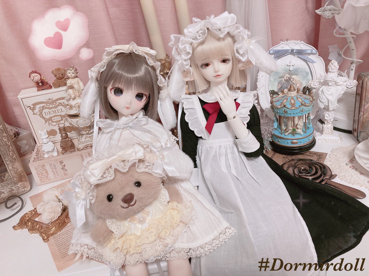 明日出品予定の白うさちゃんヘッドドレスです🐇🤍💭 MDD・MSDとくま