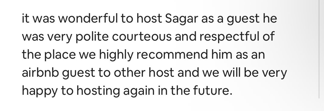 i might not show it but i deeply care about airbnb reviews from my hosts