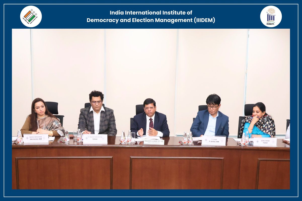 IIIDEM_Official's tweet photo. #IIIDEM organized a briefing programme for Visiting Permanent Representatives to the United Nations (New York), providing a comprehensive overview of India’s electoral framework and institutional practices.

The interaction highlighted the scale, transparency, and inclusiveness of India’s electoral processes, reaffirming the country’s democratic credentials within the institutional mandate of the #ECI.

#MEA #DemocraticInstitutions #UnitedNations