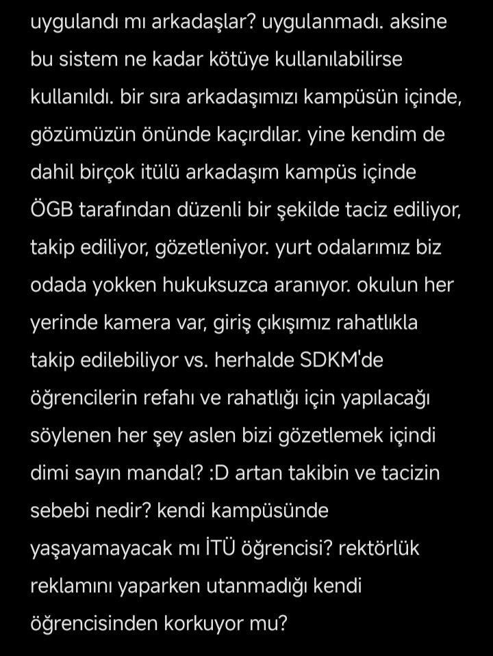 aslen "çıkıntı" öğrencileri sindirmek için her yere surveillance sistemleri ve araçları attım, göze batmamak için IT elemanımın dahi "yapamayız hocam" diyeceği şeyler vaadettim, öğrencinin ağzına bal çaldım
