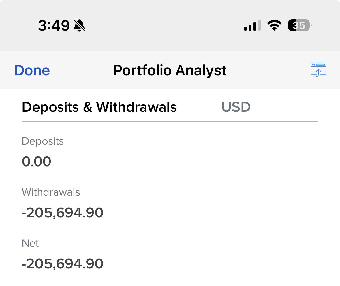 Withdrew $205,000 USD from my trading account for capital gains taxes.