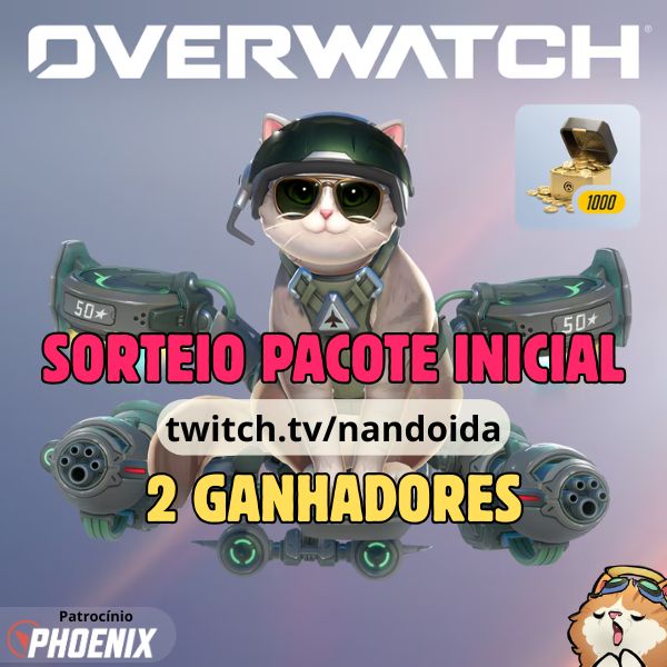 Em parceria com o discord da Phoenix estou sorteando no meu canal 2 pacotes inicials s1 Overwatch! Serão 2 ganhadores! Para participar basta:

😺 seguir twitch .tv/nandoida
😺 digitar no chat da live !ticket (funciona mesmo a live estando off)
😺 Entrar no discord da Phoenix