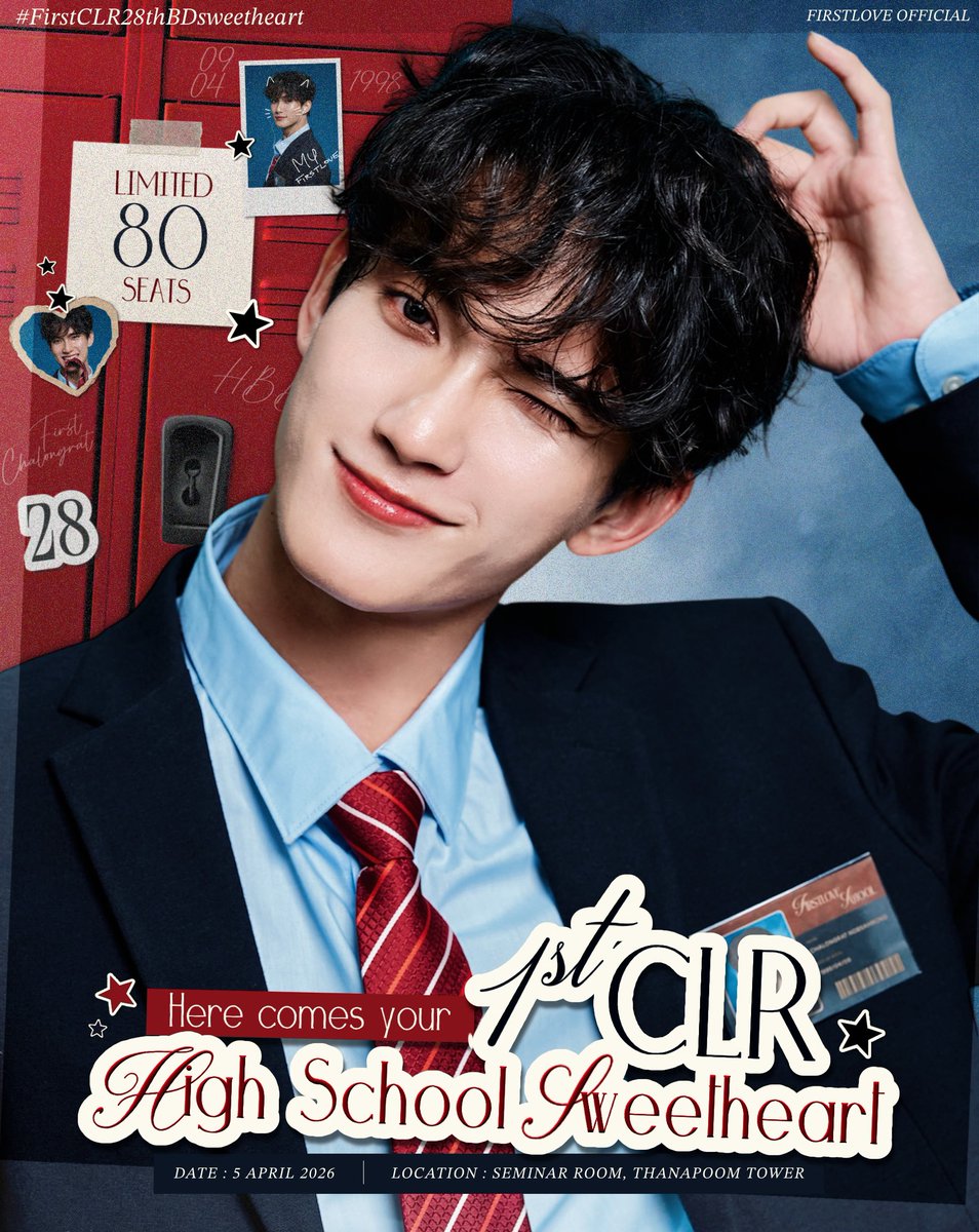 Here comes your 1st [CLR] 
High School Sweetheart 📚🏫♡

See you on 5 April 2026
On sale 28 February 2026 

#FirstCLR28thBDsweetheart 
#First_Chalongrat #รักแรกของเฟริสท์