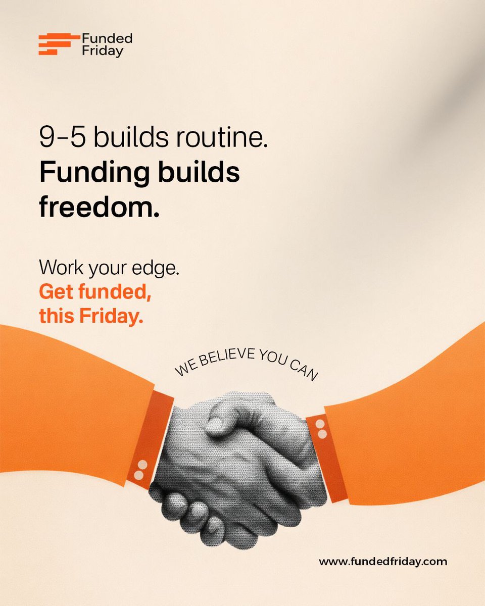Fundedfriday's tweet photo. 9โ5 builds routine.
Funding builds freedom. ๐ผโจ
Choose the path that rewards your discipline.
Get funded. Get paid every Friday.
๐ https://t.co/OfFWKartJg
#FundedFriday #Funded #Trading #PropTrading #FridayPayouts #DisciplineWins https://t.co/p6y1FO6W6Y