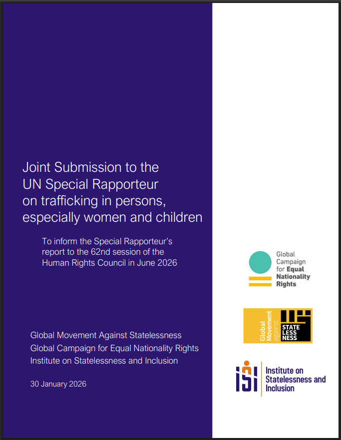 institute_si's tweet image. 📄 A new human rights #submission on childhood #statelessness &amp;amp; #trafficking shows how lack of nationality puts children at risk of exploitation and abuse. It calls for #nationality law reform, universal birth registration, &amp;amp; stronger child protection👉 bit.ly/3O8HsiJ
