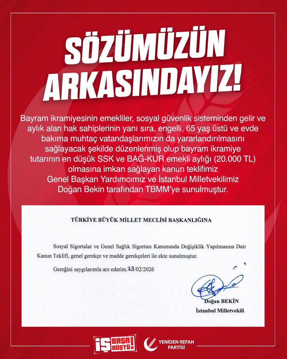 Bayram ikramiyesinin emekliler, sosyal güvenlik sisteminden gelir ve aylık alan hak sahiplerinin yanı sıra, engelli, 65 yaş üstü ve evde bakıma muhtaç vatandaşlarımızın da yararlandırılmasını sağlayacak şekilde düzenlenmiş olup  bayram ikramiye tutarının en düşük SSK ve BAĞ-KUR