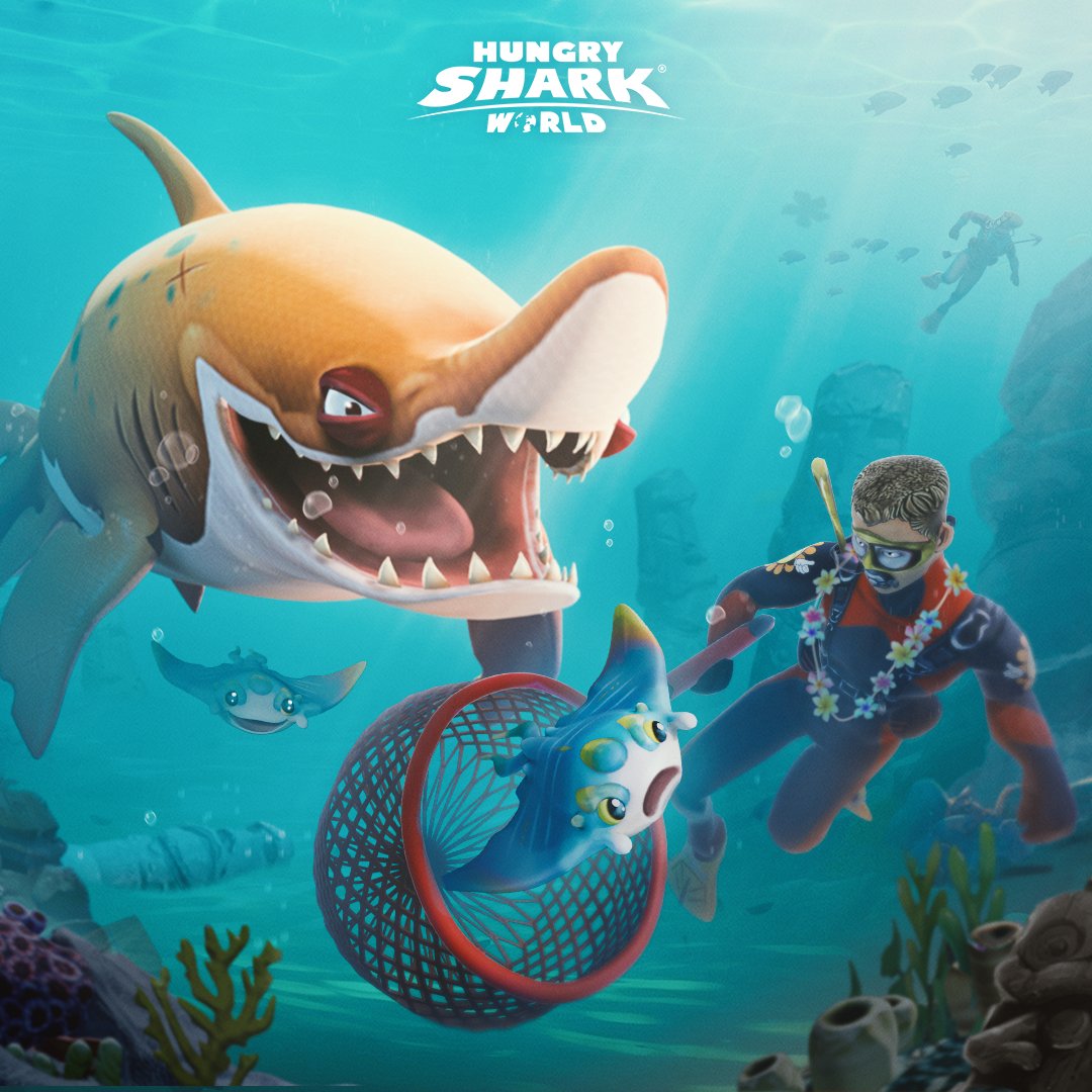 Hungry_Shark's tweet image. Help! The Baby Mantas are in trouble 🤿
Take down those pesky divers 🏊🦈
#HungrySharkWorld #mobilegame
