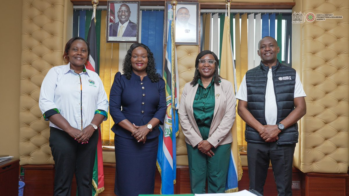 MakeItKenya's tweet photo. As part of our ongoing County Profiling Project, a team from KEPROBA is in @Meru_county validating the draft county profile and documentary, unlocking export potential for local producers.

Our CEO, Floice Mukabana, paid a courtesy call on Meru Deputy Governor Hon. Linda Koome, presenting the Meru County Profile and documentary, discussing ways to deepen collaboration. KEPROBA has already empowered the county through targeted training for officers and exporters. 

The Meru County Aggregation and Industrial Park is nearing completion, with prime spaces ready for investors.

#ExportAgendaKE 
@Trade_Kenya @MITIKenya @GovLeeKinyanjui