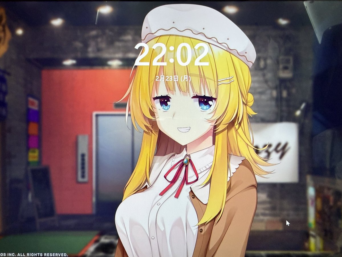 PCのロック画面 月望ちゃん「明日はお仕事ですよ？早く寝なくて良い
