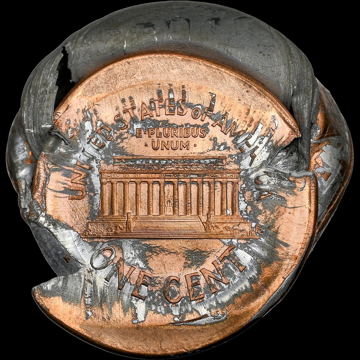 NGCcoin's tweet image. Coin of the Day: For #MintErrorMonday, here is a 1996 Lincoln Cent struck with three bonded planchets. You can find this in a Heritage sale of error coinage: tinyurl.com/2rb3n2ey #rarecoins #errorcoins #cent #penny #lincolncent #bondedtrio #uscoin #coincollecting #numismatics