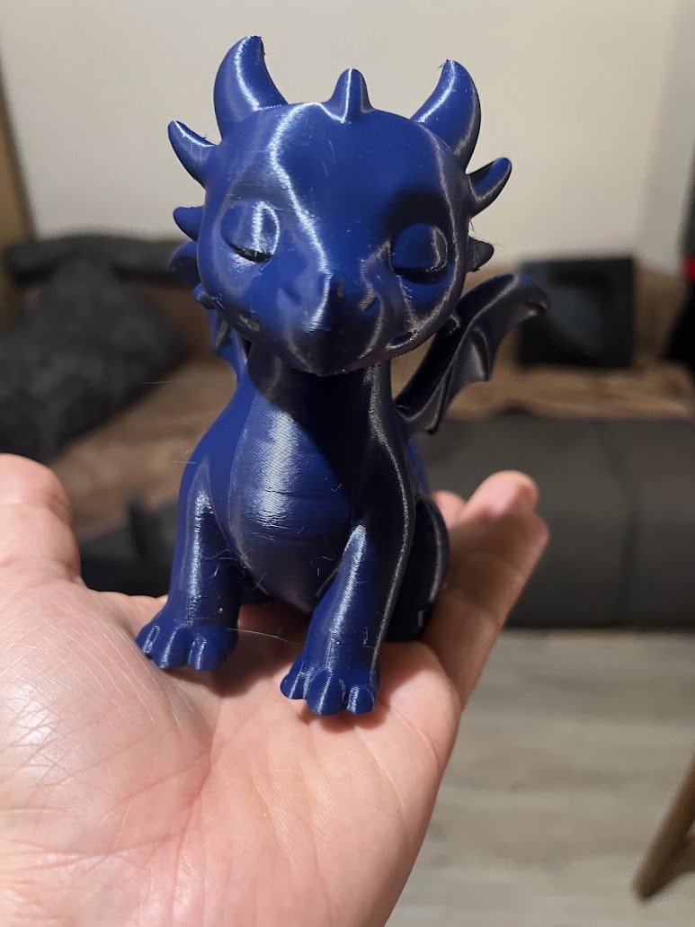 Medvjed's tweet photo. You've probably heard about chemical smoothing of 3D printed surfaces. But have you seen it? #PRUSAMENTASA #SAPHIREBLUE #PRUSACOREOne & some acetone :) https://t.co/B0TgmIhM45