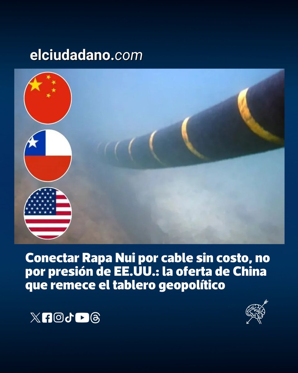 Un consorcio de empresas chinas ofreció al gobierno llevar fibra óptica a Rapa Nui y la isla Juan Fernández, territorios que solo pueden conectarse a internet a través de Starlink, propiedad de Elon Musk

Leer aquí 🔗elciudadano.com/politica/conec…