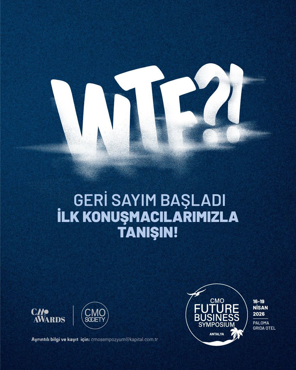 CMO Future Business Symposium'un konuşmacılarıyla tanışın! 💙

✨ Bu yıl, “neler oldu”yu konuşmak için değil, “şimdi ne yapacağız” sorusuna yanıt bulmak için WTF?! teması altında toplanıyoruz.

Konuşmacılarımız🔗 cmosociety.net/cmo-sempozyum/

#CMOFutureBusinessSymposium