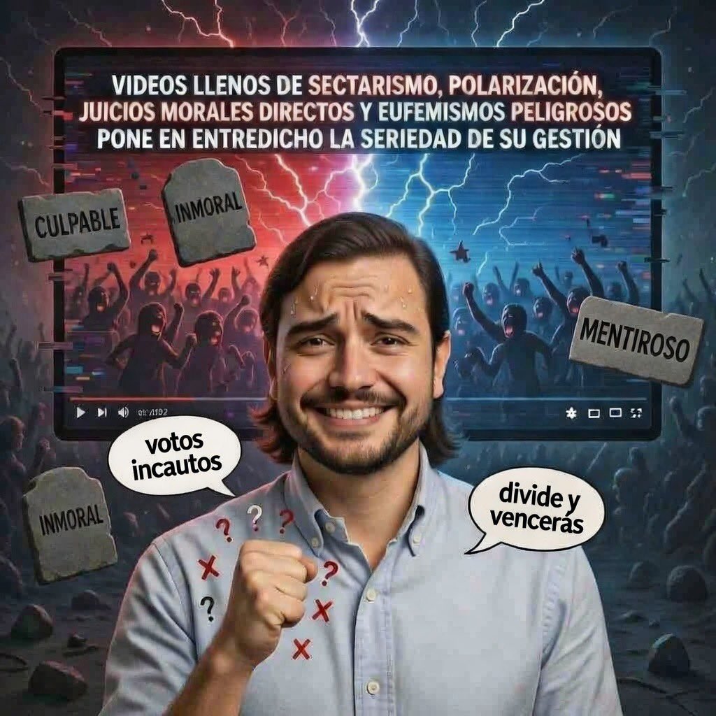 Las constantes declaraciones de <a href="/osoriosantiago/">Santiago Osorio M.</a> son preocupantes. Sus videos llenos de sectarismo, polarización, juicios morales directos y eufemismos peligrosos ponen en entredicho la seriedad de su gestión. Divide y vencerás es su nueva consigna, cuando decía no ser tradicional