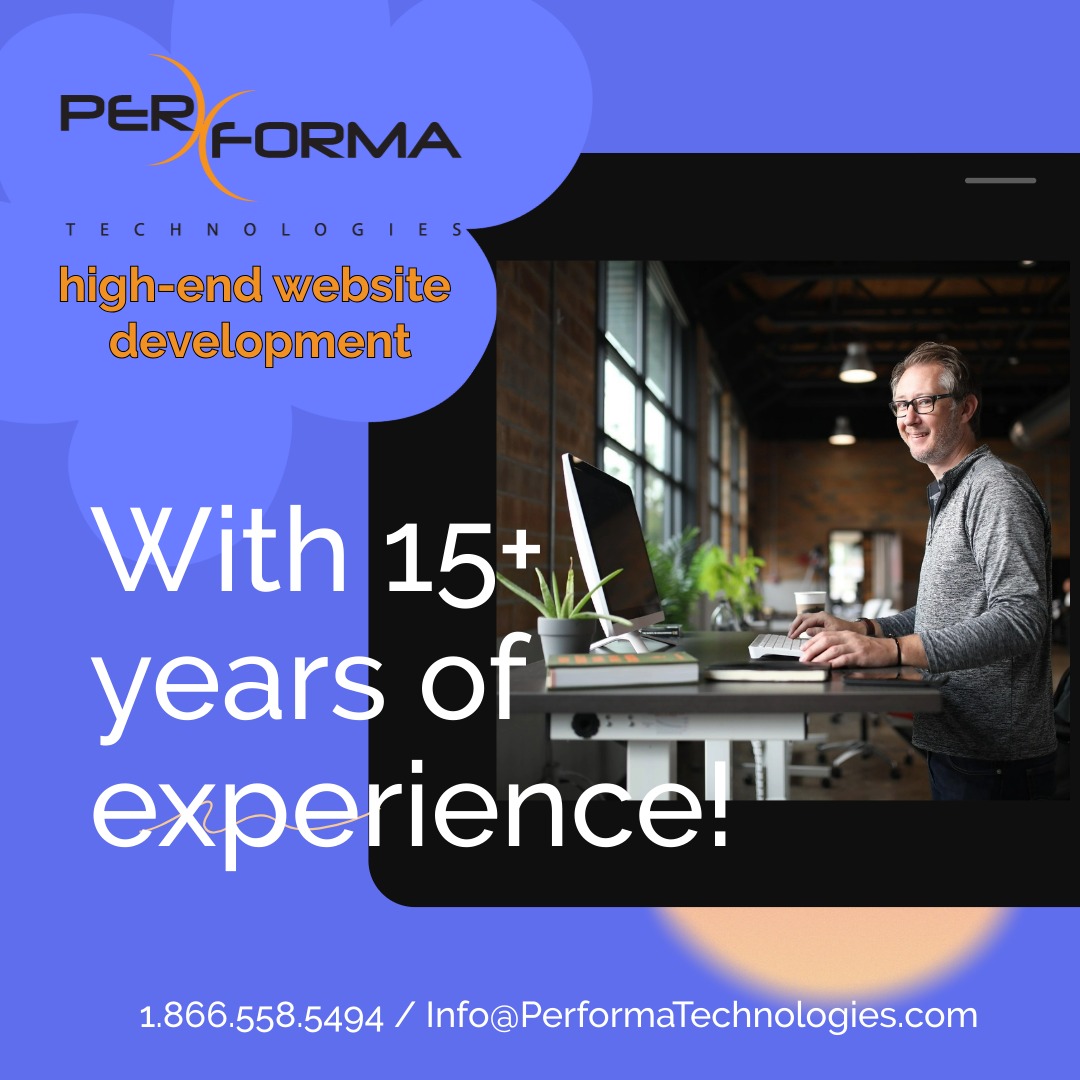 PerformaTechnol's tweet photo. With 15+ years of experience, Performa Technologies is a established firm that provides high-end website development related services to businesses that are looking to expand their existing marketing efforts to reach the Web.

1.866.558.5494
Info@PerformaTechnologies.com
#webdev https://t.co/KjmSZ7iTAf