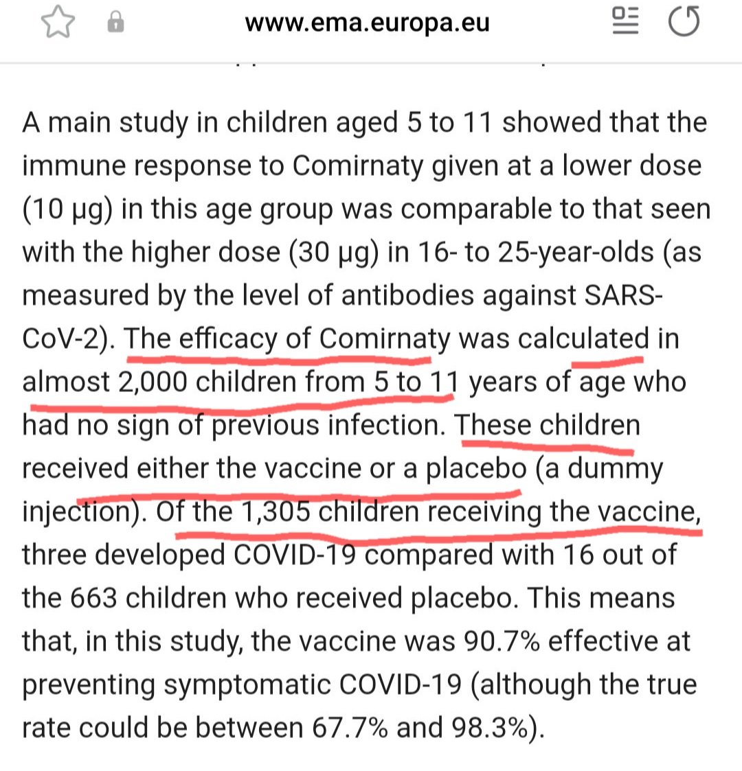 In verità l'unico studio sperim di Pfizer nei bambini fascia  5-11 anni riguardava solo 3.305 bambini (2.000 in placebo e 1.305 con vax).
Quindi Aifa e CTS hanno dato i numeri quando hanno parlato di 3.300.000 bambini e hanno permesso l'approvazione garantendo sicurezza/efficacia