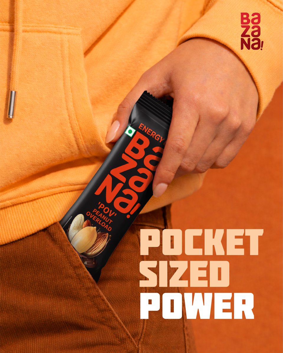 BazanaSnack's tweet photo. A quick energy boost that fits in your pocket and your pace.

#bazana #Energybar #Snackbetter #peanutbrittle https://t.co/4BgKjW6Eo4