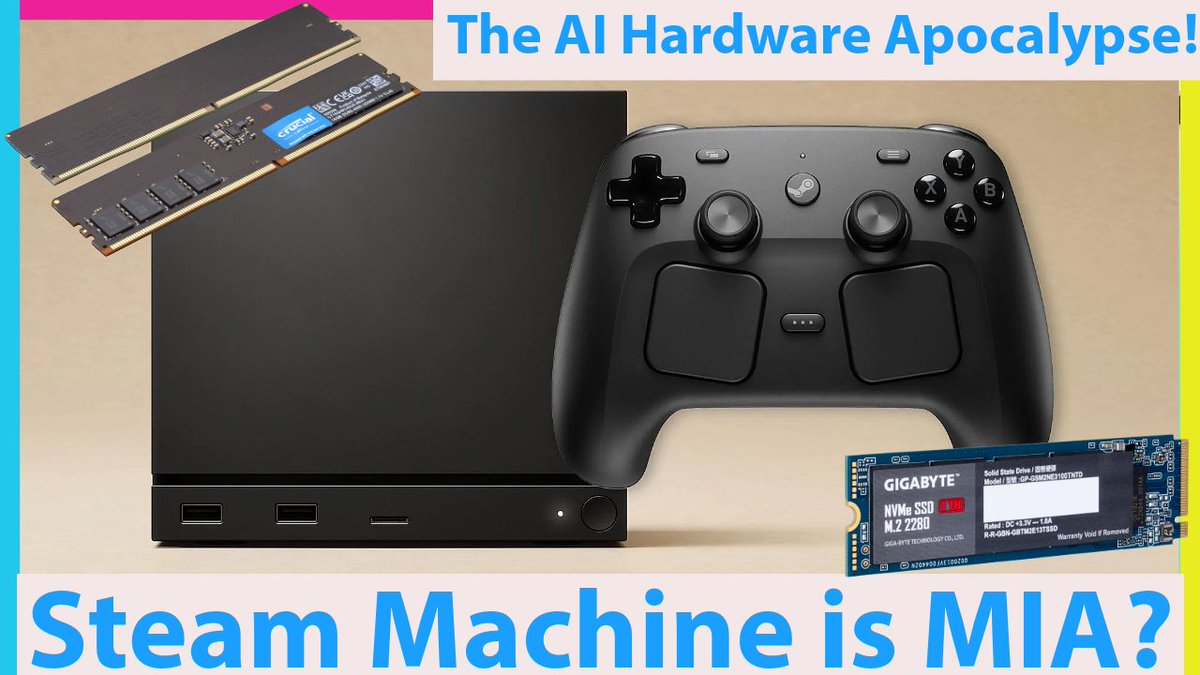 VEsoterica's tweet image. It seems like #Valve is hitting the ram shortage and pricing wall as we haven't heard much at all about the #SteamMachine in awhile now! So let's take a peek (vid in reply) #gaming #gamingnews #gaming_news