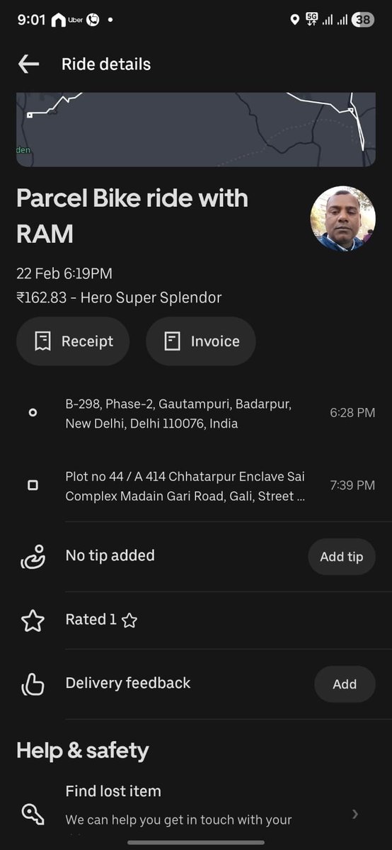 Mehulgarg2's tweet photo. @Uber_Support  I shared a parcel through Uber, but it has NOT been handed to the assigned person. The rider is not responding to calls or messages. This is very concerning. Please look into this urgently and update me ASAP.
@Uber_India @Uber @dkhos https://t.co/cnb7N1Nw2P
