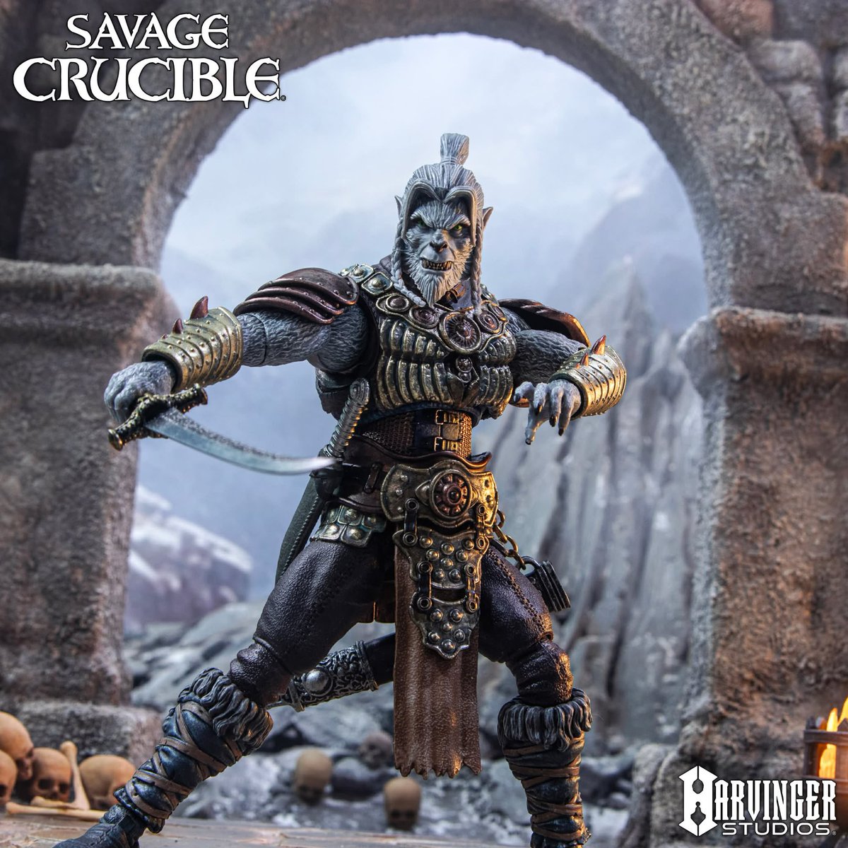 Savage_Crucible's tweet photo. Brynyar Vael- Zolocon Debut figure!
Revealed for the very first time, the dual-form Therian Blademaster! 
Debut release at Zolocon for $40 and present at the first half of our 2026 convention circuit in limited numbers. This figure will be available at https://t.co/joZYojoRzG later in the year.

Bio Excerpt:
“Where most Therians are bound to a single base form, the Dual-Souled—known in the Old Tongue as the Veyr’an—carry two natures intertwined, their spirits never fully choosing between the forms grappling within them. Their unique perspectives and expanded instincts are treasured amongst the clans, with many Veyr’an holding advisory or emissary roles at court.…….Brynyar Vael sought self-exile in the foothills of Garnok Mountain. He spends his days meditating on the duality of war—chaotic destruction and the creation of unity. At his forge, he studies the duality of his Damascus steel: welding contrasting elements to balance a keen edge with strength and durability, all born of fire and ice. He devotes himself to seeking a true harmony of opposing forces, hoping to one day gain mastery over himself.”

Read Brynyar’s FULL bio in our Savage Crucible Facebook group or on his packaging!

Zolocon Info:
**Now the uncertain news: our shipment of these figures got held up in Japan. There is a slight chance they will not make it to Zolocon in time. If that happens, we will have a system in place to guarantee that everyone who attends Zolocon and comes by our booth wanting one, will be the first to get their hands on this figure. In either scenario, limit will be 2 per household.**

Brynyar credits: 
Figure design & sculpt: Kevin Delies, Dave Proctor, Alex Wu, Nick Whitmore, Arlen Pelletier
Character Design: Gordon Lake, Nikki Nikole
Paint: Nikki Nikole, Alex Wu
Immersive Photography: Sean Kenary @visual_approach_photo (IG)
Product photography: Renato Guevara @salvajenato (IG) @WrenchNato (X)
Package design: Gordon Lake 
PM: Dave Proctor

#savagecrucible #harvingerstudios #zolocon #toynews #actionfigures