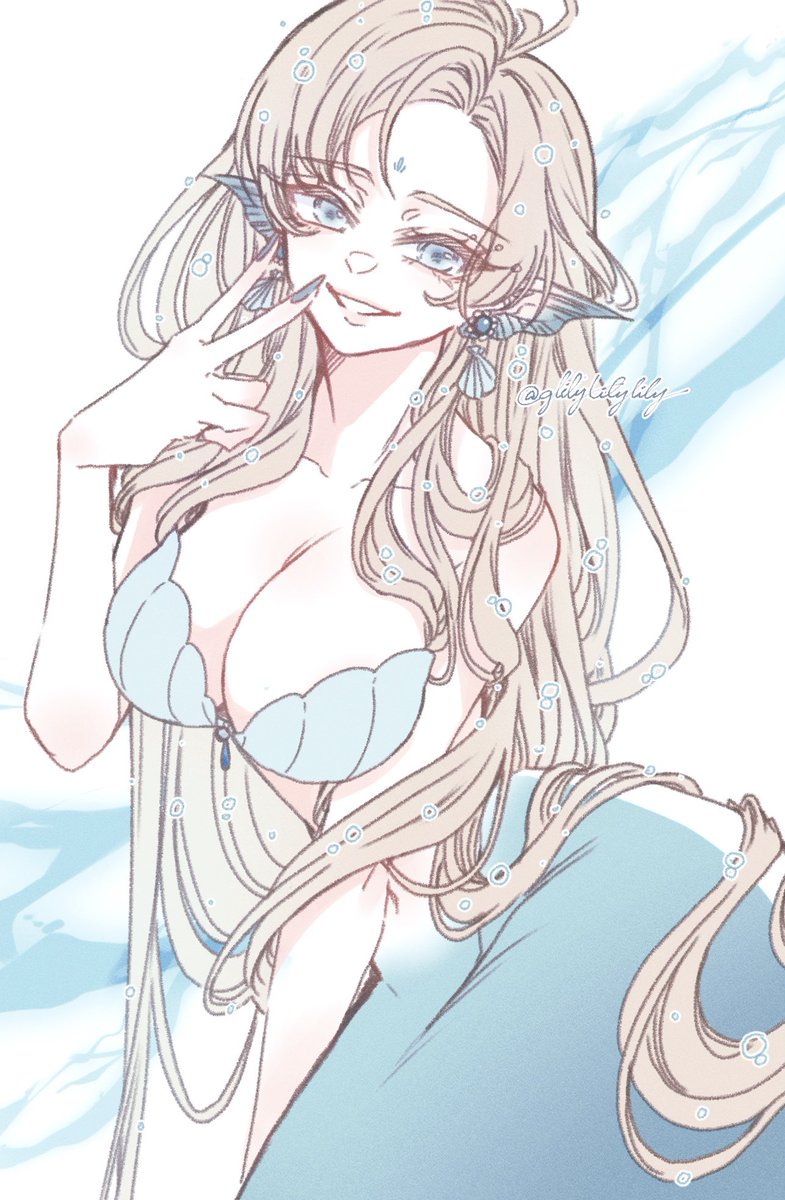 glilylilylily's tweet photo. #自分で生み出した一次創作オリジナルキャラを流そう
人魚の渚ちゃん🧜‍♀️🫧 https://t.co/bsX8XOykVG
