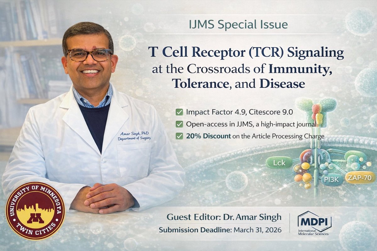 amarumn's tweet photo. About the Special Issue:
This Special Issue we focus on the study of TCR signaling on immune responses in health and disease. 
https://t.co/mFV8fp2cSB https://t.co/7jbI7xFGgK