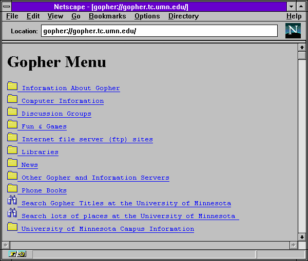 WebDesignMuseum's tweet image. In April 1991, Gopher system was created at the University of Minnesota as a text-based system that used the hierarchical menu structure for navigation.  

#InternetHistory
