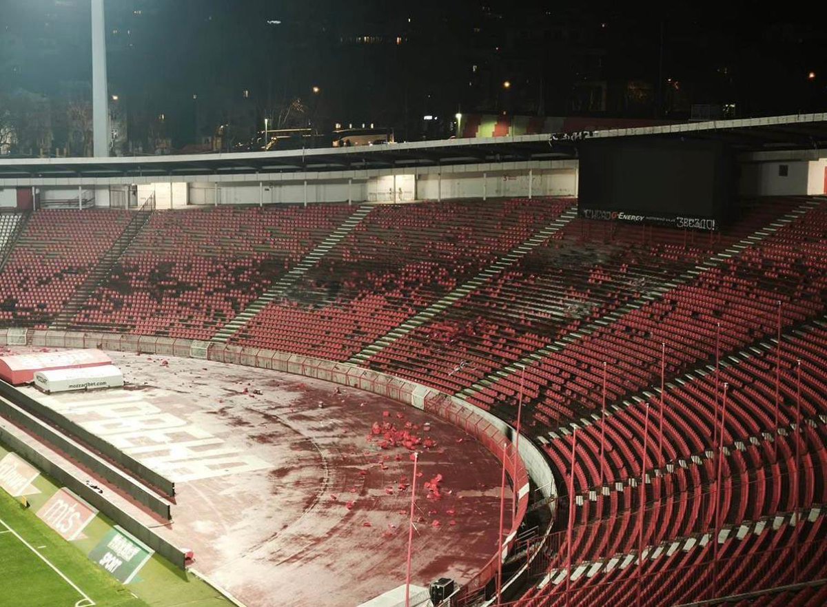 Les résultats du feu des Grobari au Marakana hier. Un virage à reconstruire juste avant le match face au LOSC.