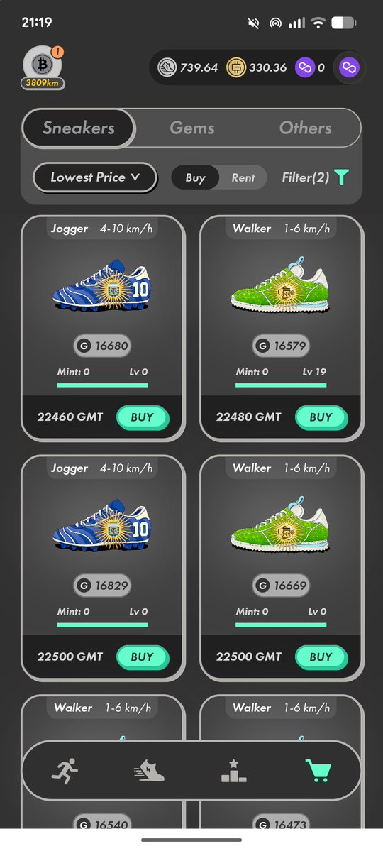 P国ジェネシスもだいぶ値上がりしてきた！
#stepn