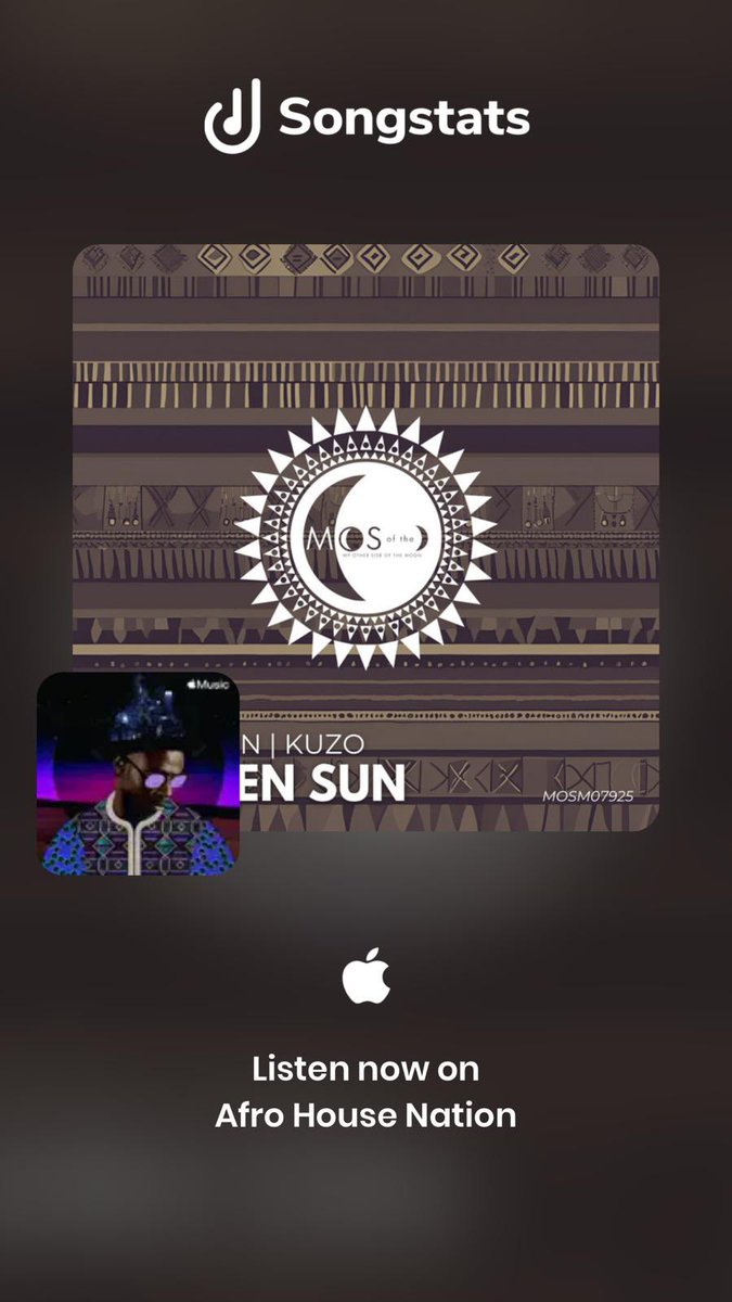Thanks <a href="/AppleMusic/">Apple Music</a> 🍎
Golden sun 🌞 ft <a href="/WeAreKuzo/">KUZO</a> now playing on the Afro house nation editorial playlist 🔌🇰🇪
music.apple.com/ke/playlist/af…
Record out on <a href="/mosofthemoon/">My Other Side of The Moon</a> 💽