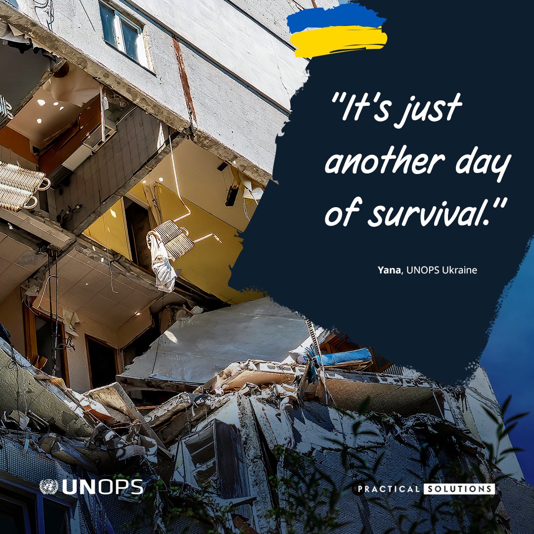 UNOPS_Chief's tweet photo. “It’s just another day of survival.”

These powerful words from my colleague Yana in #Ukraine – spoken from her apartment with very limited power & heating (despite freezing winter temps!) – encapsulate the suffering & harsh reality that Ukrainians across the country continue to endure.

It’s now been 4 years since the full-scale invasion of Ukraine – & the devastation is immense.

People & institutions are beyond drained. Families are utterly exhausted.

🧵👇