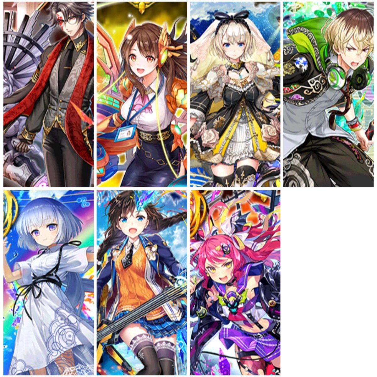 ふと

リレコは虹にこだわりを感じたけど、よくよく考えると限定7人のイメージは赤橙黄緑青藍紫の色に対応してるんだよな

7年前の時点から虹を意識してたのか…

虹は北欧神話にも縁深いし、7色は7音階（ドレミファソラシ）に由来するし、7人7周年で幕引きと、虹の繋げ方が見事すぎる