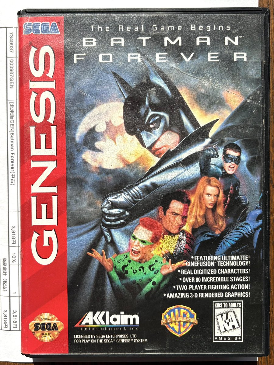 SEGA Genesis用北米版Batman Forever着弾💥メガドライブ用国内版