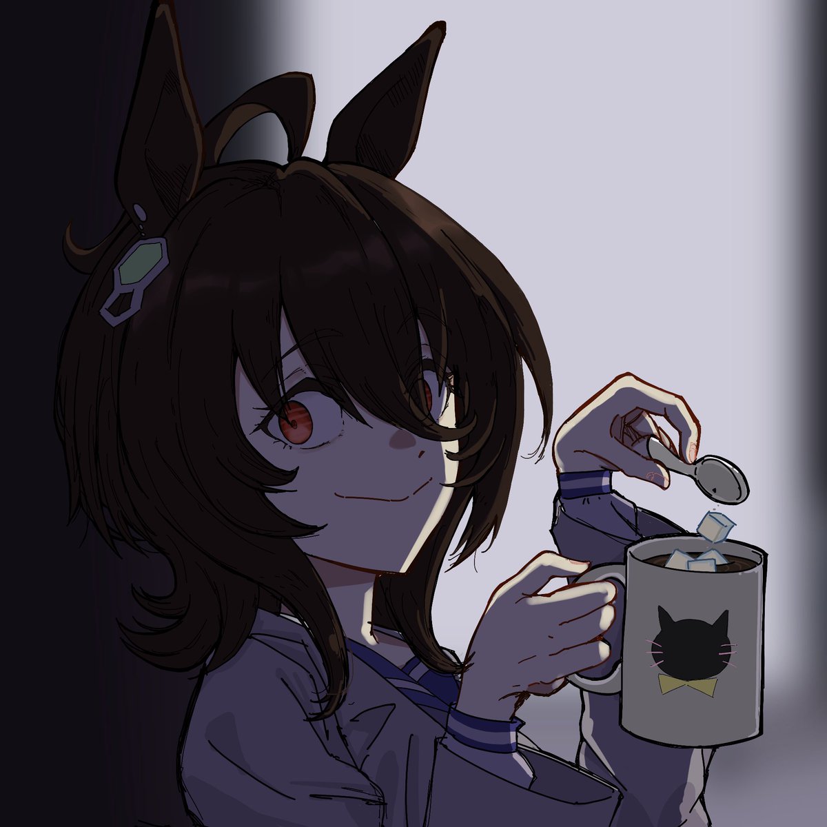 drunkyapsession's tweet photo. "Tachyon.. the truth is, I've never liked coffee"

#umamusume #umamusumeprettyderby #fanart #ManhattanCafe #AgnesTachyon #chainsawman https://t.co/5FUyz0ZCq5