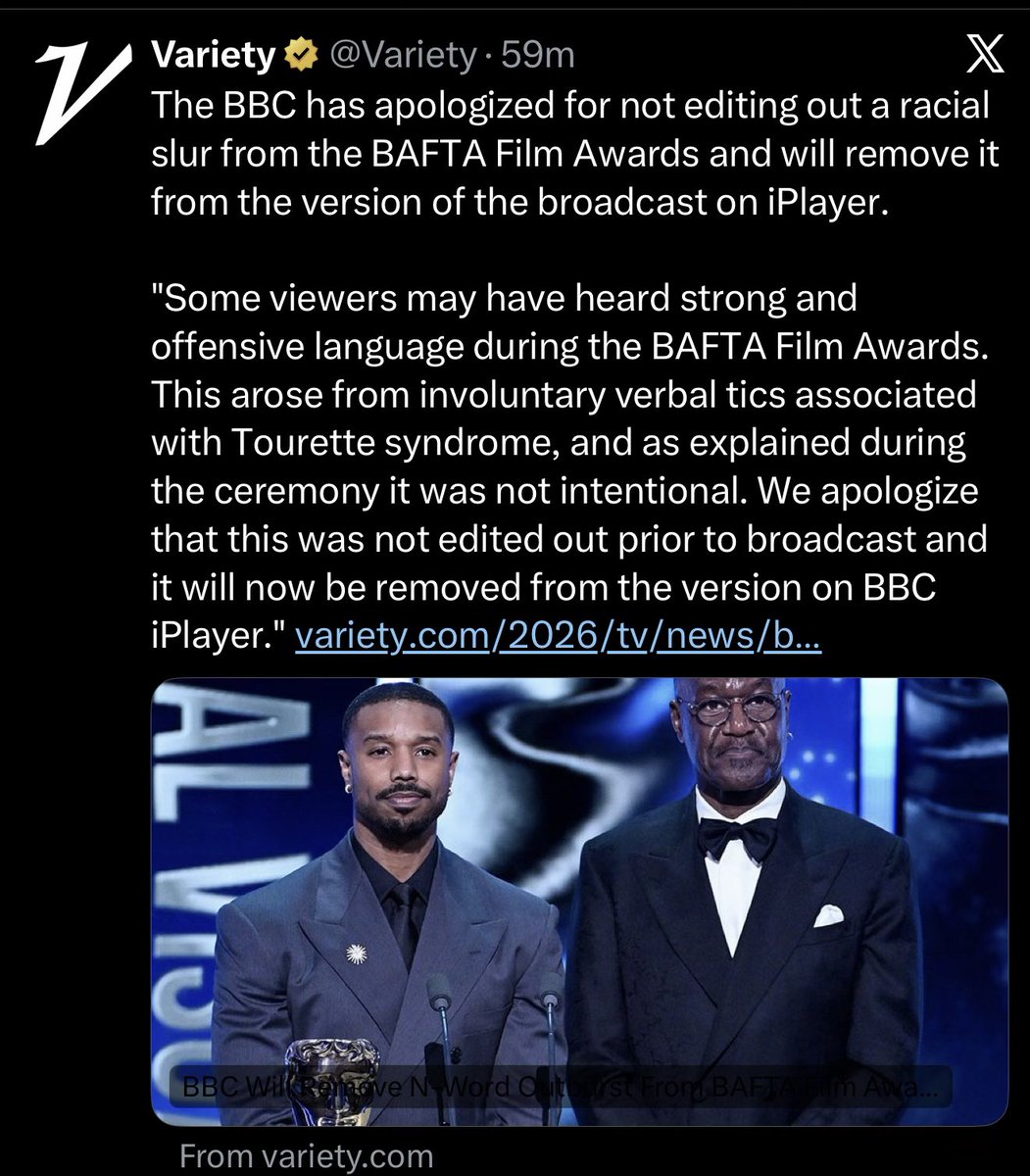 TylerCWhitmore's tweet photo. It’s pretty obvious to me that the BBC decided not to edit this moment out of the PRE-TAPED show because they knew this would generate clicks and views and that is disgusting and unfortunate for everyone involved. https://t.co/fDWsXYIt6g