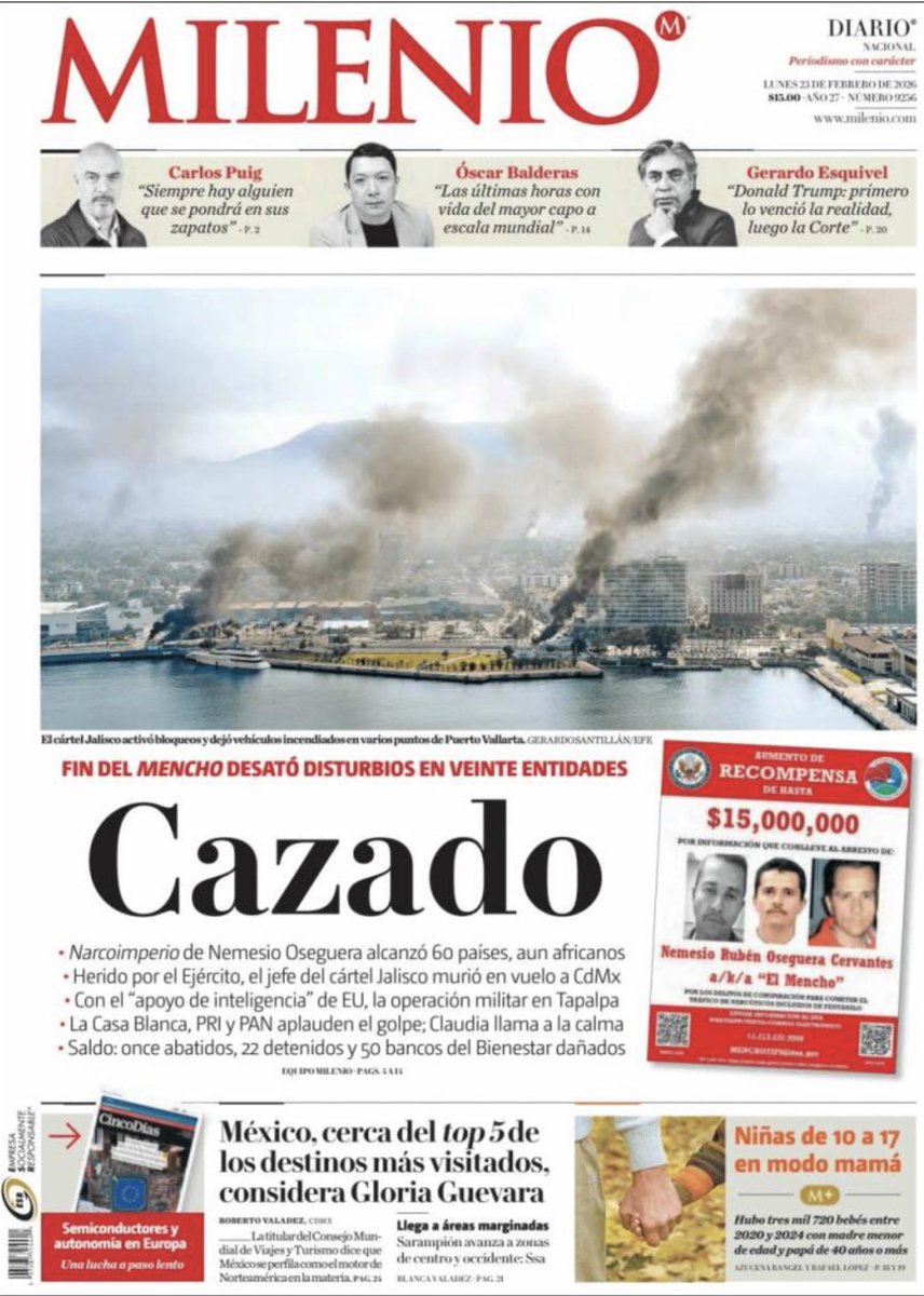 🔴 Estas son las primeras planas de los periódicos más importantes de circulación Nacional. 

#Nacional #Morelos