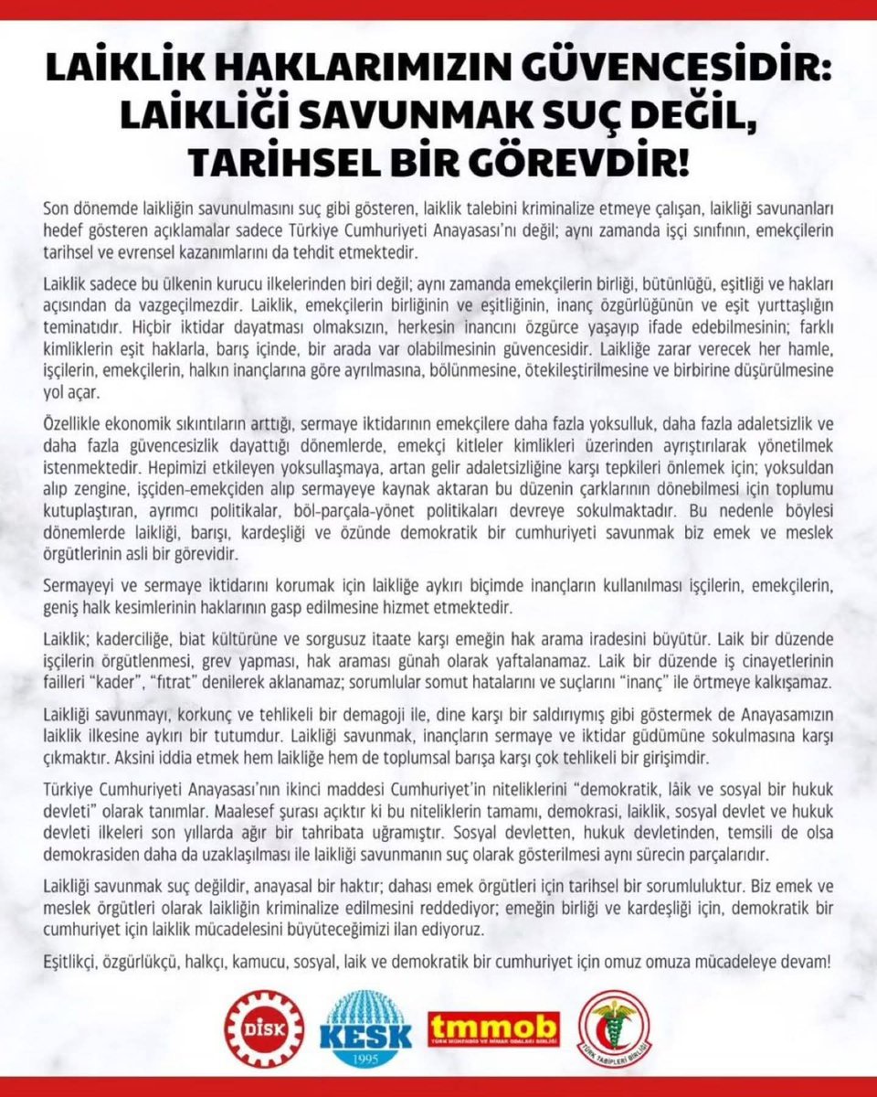 Laik ve Bilimsel Eğitime Sahip Çıkıyoruz!