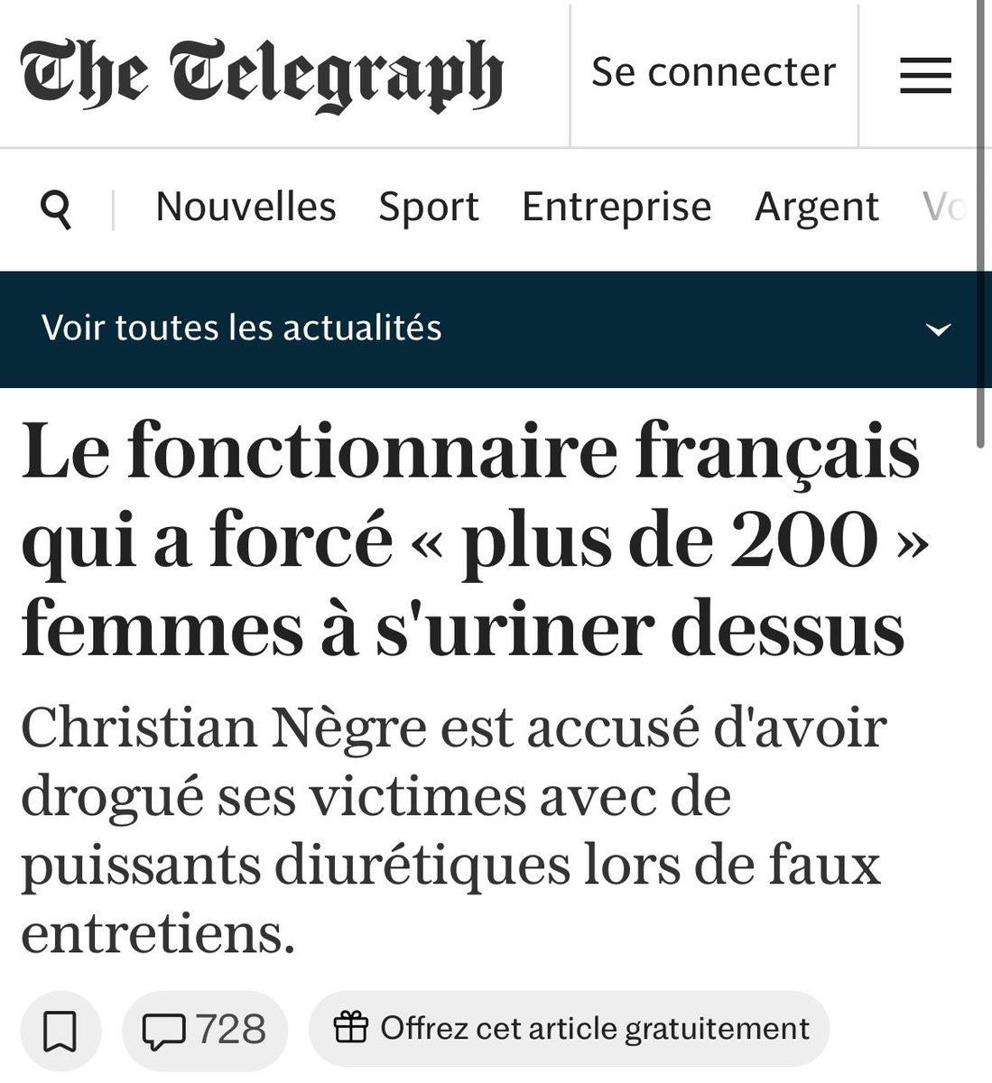 PhilippeMurer's tweet image. Christian Nègre occupait un poste si élevé dans la fonction publique française que la police a dit à une victime qu'elle ne pouvait pas porter plainte !
✅L’impunité pour les sadiques, ça suffit. Toujours pas de procès en vue malgré 6 ans d’enquête.
Il a empoisonné 248 femmes