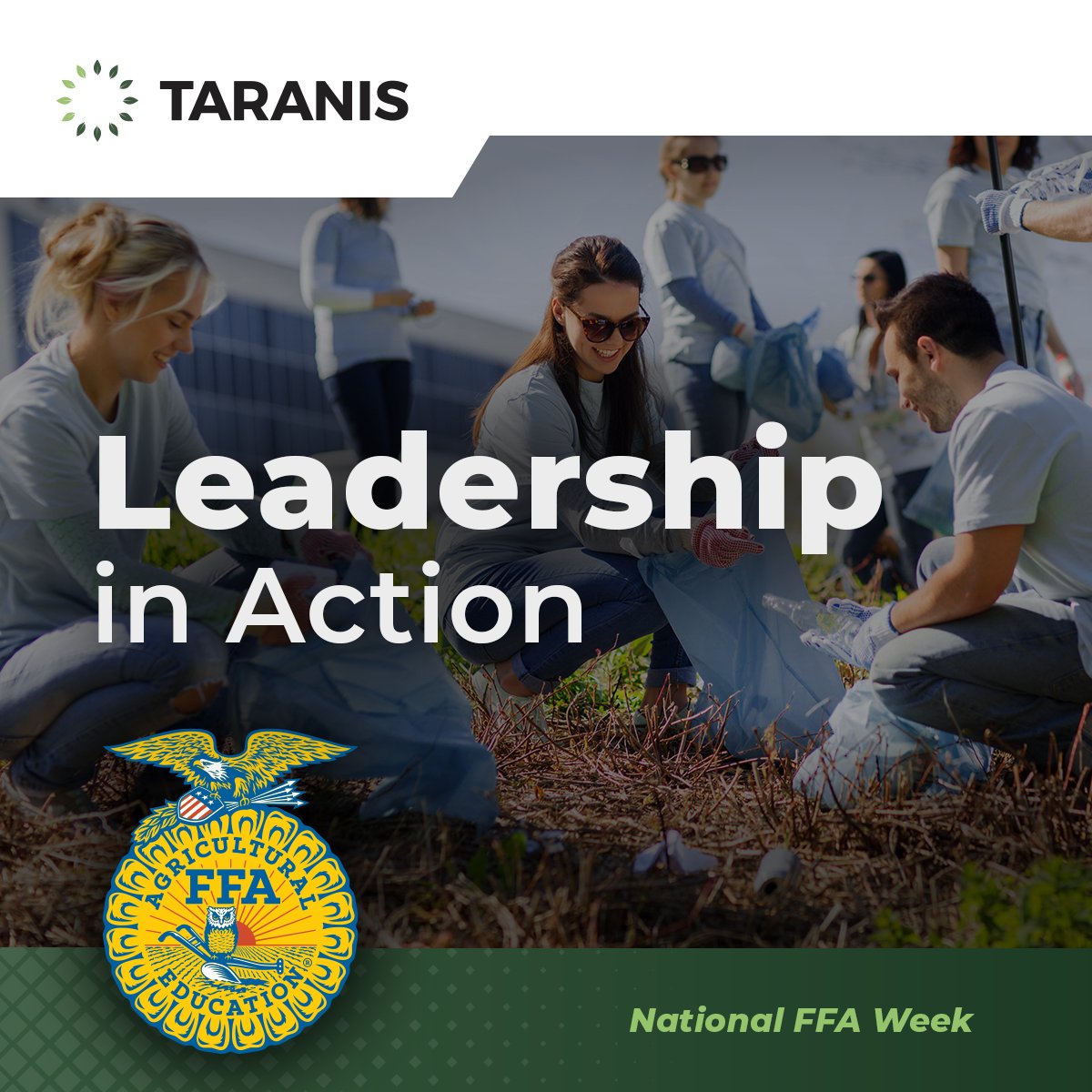 TaranisAg's tweet image. On National Days of Service, #FFA chapters across the country are giving back to their communities — organizing projects, supporting local initiatives, and stepping up where help is needed.

Service builds character, and character builds leaders.

#FFAWeek #DaysOfService