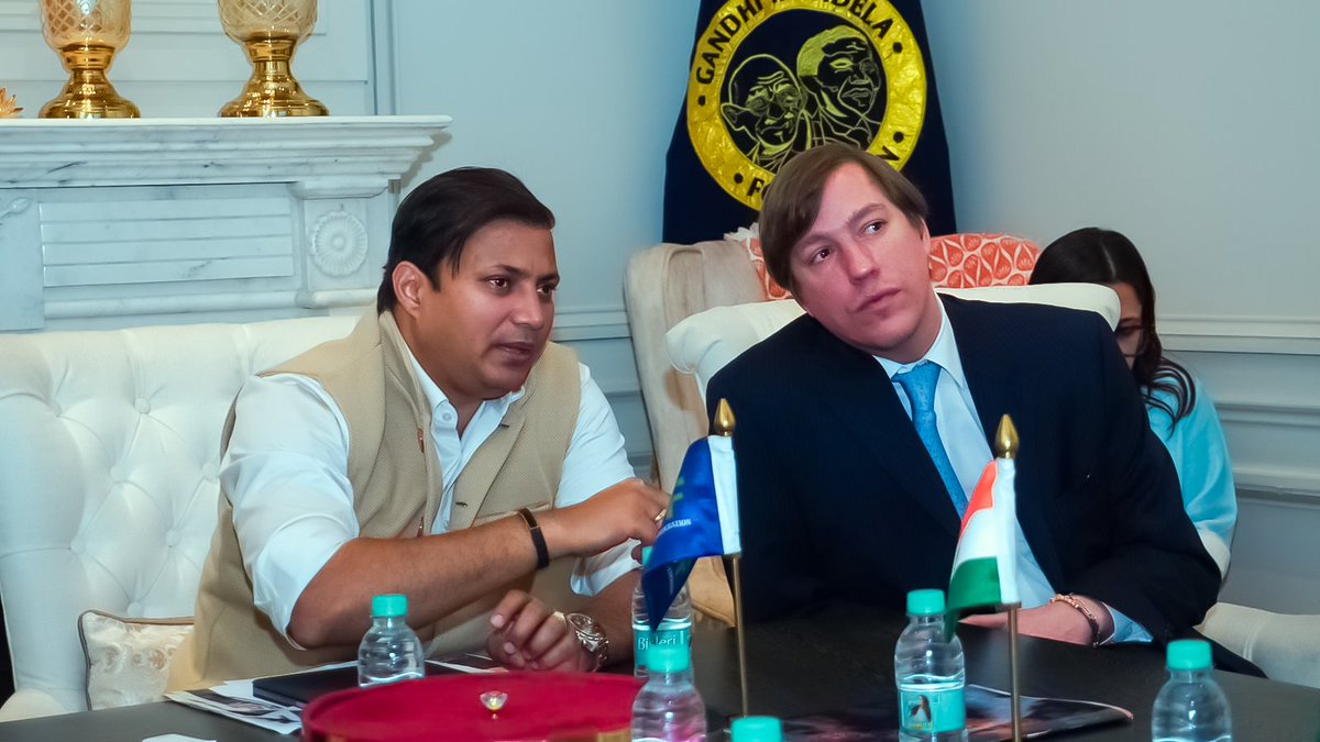 GMFoundationInd's tweet photo. HRH Prince Louis of Luxembourg called on Secretary-General of the Gandhi Mandela Foundation, Shri Nandan Jha, at the Headquarters of the Foundation. Shri Nandan Jha welcomed His Royal Highness and apprised him of the Foundation’s global initiatives and ongoing efforts. https://t.co/8w2xRcVCIf