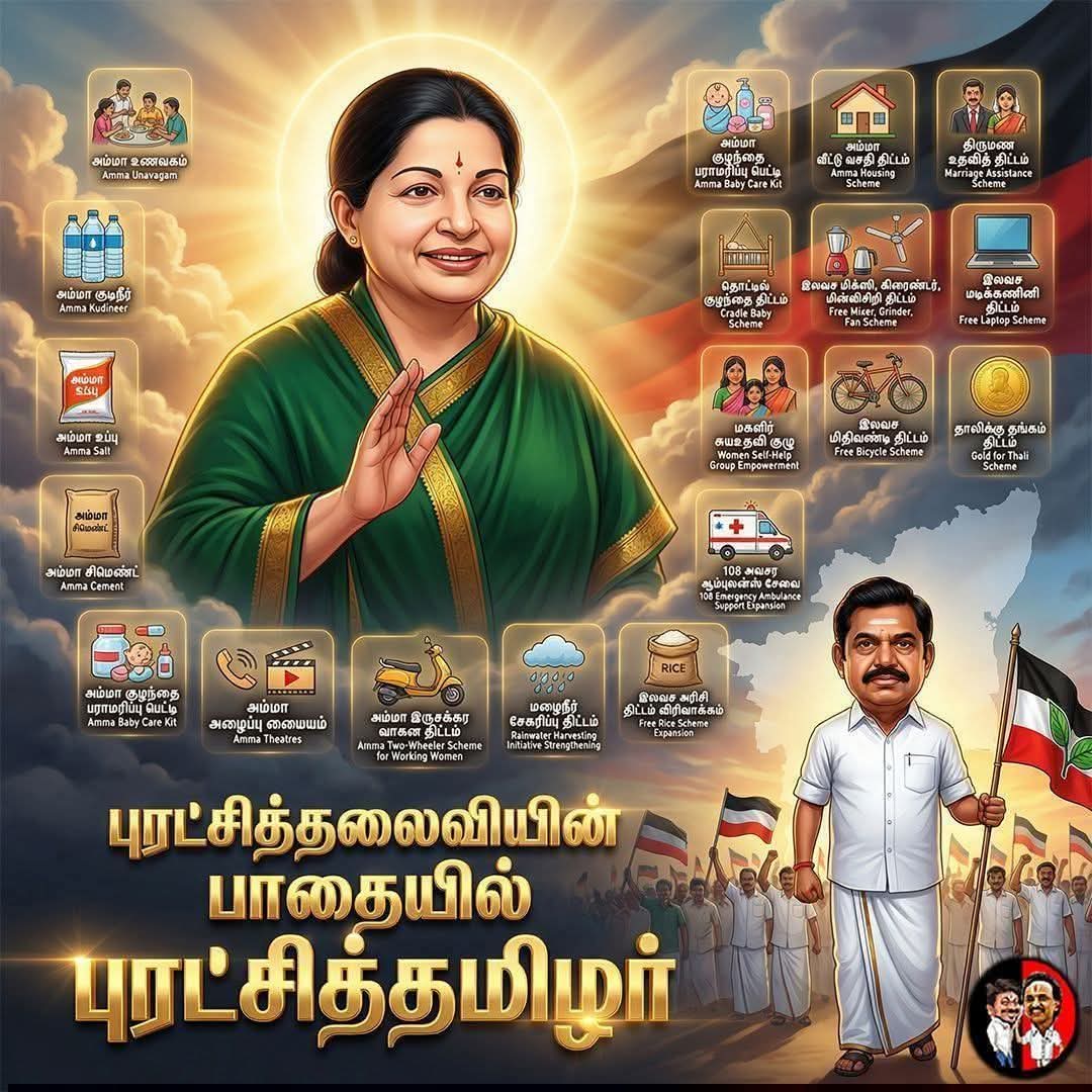mveswaranAIADMK's tweet photo. புரட்சித்தலைவியின் பாதையில் புரட்சித்தமிழர் #EPSforTN #AIADMK2026 #AIADMKmanifesto2026 #AIADMKmanifesto #EPSvision #Educationloanwaiver #3subsidycylinder #அதிமுக2026 #அதிமுகதேர்தல்அறிக்கை2026 #அதிமுகதேர்தல்அறிக்கை #கல்விக்கடன்தள்ளுபடி
#3மானியசிலிண்டர்
#ADMK_TNJ https://t.co/aKqBTRNepn