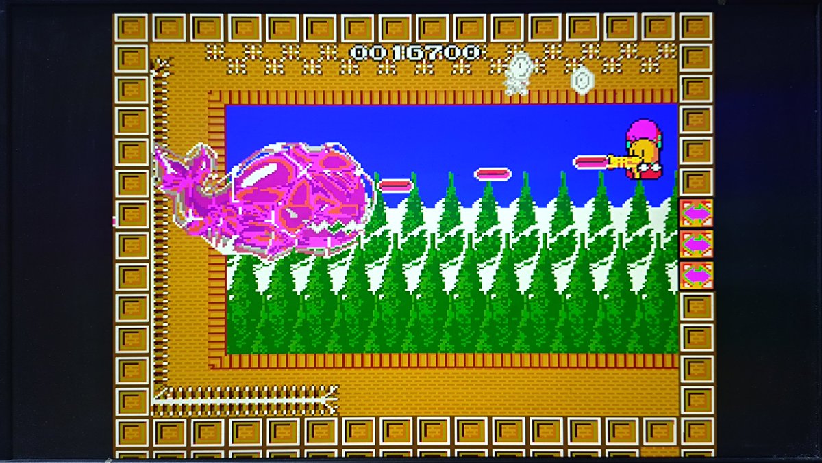moetarou7's tweet photo. 1990年2月23日 #PCエンジン #HuCARD #ニュージーランドストーリー が #タイトー より発売!
アーケードから移植のACTゲーム。
起伏に富んだステージを武器や乗り物を駆使しして進み、囚われている仲間のキウィを助けるとステージクリア。
移植度は上々で、見た目の可愛らしさに反して割と難易度は高い。 https://t.co/J5XhxU4cir
