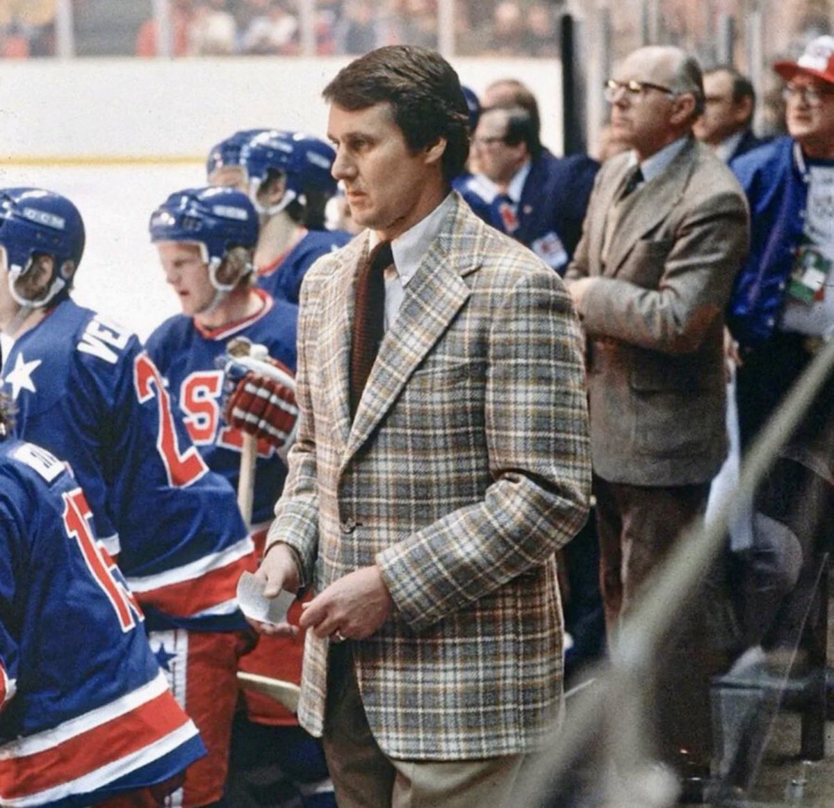 MNTwinsZealot's tweet photo. OTD 1980: Herb Brooks rips into Team USA players when he sees them signing autographs &amp; mingling with fans after defeating the Soviet Union the day before. He puts them through a grueling practice knowing they haven’t done anything yet &amp; the possibility of no medal at all looms. https://t.co/qc7KKrTDKL